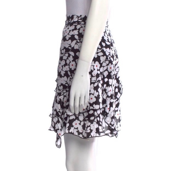 Derek Lam 10 Crosby Floral Black and White Women's Skirt - Picture 4 of 6